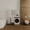 Мебель для ванной: Тумба подвесная с раковиной Style Line Даллас Люкс белая, PLUS, ЭМАЛЬ 1 в магазине Акватория