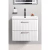 Мебель для ванной: Подвесная тумба с раковиной Belbagno DUE 60 см., Bianco Lucido, DUE-600-2C-SO-BL-P + BB-8076-3-60 1 в магазине Акватория