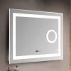 Мебель для ванной: Зеркало с LED-подсветкой MELANA-8060 подогрев / часы / космет.зеркало, 80х60см 1 в магазине Акватория