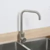 Смесители: Смеситель д/кухни MELANA-610104 Tondo нерж.сталь, однорычажный, сатин, литой излив 1 в магазине Акватория