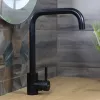 Смесители: Смеситель д/кухни MELANA-610104B Tondo нерж.сталь, однорычажный, черный, литой излив 1 в магазине Акватория