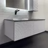 Мебель для ванной: Тумба-умывальник Comforty Геленджик 120 белый матовый со столешницей мрамор Калакатта Блэк c раковиной Comforty 1 в магазине Акватория