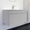 Мебель для ванной: Тумба-умывальник для ванной Comforty Мадрид-80 серый шёлк с раковиной Comforty 80E 1 в магазине Акватория