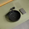 Санфаянс: Раковина накладная CERAMICANOVA Taycan,круглая, 375x375x140, черная матовая 1 в магазине Акватория