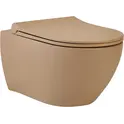 Унитаз подвесной beWash Bogen с сиденьем микролифт латте (бежевый)
