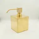 Surya Metall  квадратный металлический дозатор с помпой V3   золото сатин