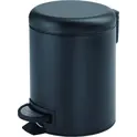 Gedy G-Potty  круглый контейнер для мусора с педалью - 3 литра   черный матовый
