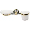 Stil Haus Giunone настенные керамические мыльница + стакан,  бронза