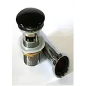 Донный клапан для раковины CeramaLux RD019 чёрный с преливом