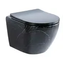 Унитаз подвесной CeramaLux 2212BM чёрный мрамор