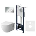 AM.PM Комплект инсталляция с клав Pro L глянц хром с подвесным унитазом Like FlashClean