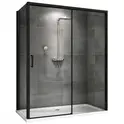 Душевой уголок ABBER Komfort прозрачное , черный профиль
