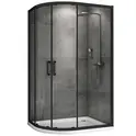 Душевой уголок ABBER Schwarzer Diamant асимметричный, прозрачное/черный