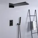 Душевая система ACWEN 80061B встраиваемая с термостатом , черный матовый