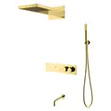 Душевая система с термостатическим смесителем и изливом Boheme FUSION 131-2-G Gold