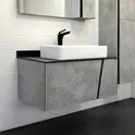 COMFORTY. Тумба-умывальник "Эдинбург" бетон светлый с черной столешницей, с раковиной COMFORTY