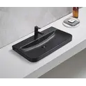 Встраиваемая сверху черная матовая раковина для ванной Gid Bm9580s