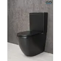 Напольный унитаз черный матовый безободковый микролифт дюропласт Gid Tn2188Bm (+GEBERIT)