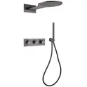 Душевая система ABBER Wasser Kreis AF8151NG скрытого монтажа без излива, термостат, никель
