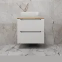 Тумба подвесная "Бали " 2 ящика со столешницей БЕЛЫЙ СОФТ