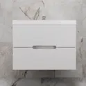 Тумба подвесная "Матис" с раковиной ASTI (2 ящика), Белый матовый, ЭМАЛЬ