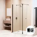 Душевая перегородка RGW WA-054B (WA-010B + Z-072B) прозрачное/черный