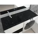 Раковина над стиральной машиной Uperwood Марсал 120х48,6х15 см, черный мрамор, левая, крыло справа