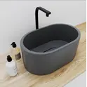 Раковина накладная бетонная Uperwood Venice 56х34х26 см, овальная, графит