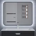 Зеркало с холодной/теплой подсветкой Uperwood Modul  черное, сенсор