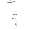 Душевая система ABBER Wasser Kreis 316 AF8150BGG скрытого монтажа с изливом, термостат, оружейная сталь брашированная