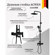 Душевая стойка ACWEN  17100MB  черный матовый