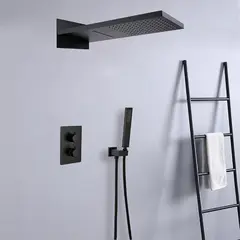 Душевая система ACWEN 80061B встраиваемая с термостатом , черный матовый