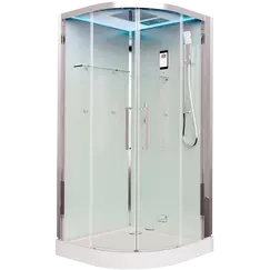 Душевая кабина четверть круга Timo Premium IMPI H-517, 100х100, Г/М, баня, электрика, хромотерапия