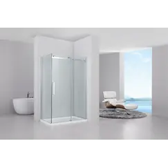 Душевой угол Black & White S208  прозрачное/хром