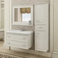 COMFORTY. Тумба-умывальник "Феррара-100" белый глянец с раковиной COMFORTY