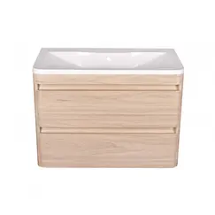 Тумба подвесная с раковиной Style Line  Атлантика, PLUS , ясень перламутр