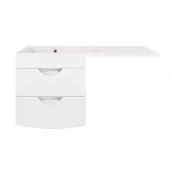 Тумба подвесная Style Line Жасмин 2 60 Люкс белая, PLUS (2 ящ.) с раковиной Даллас 120 L/R