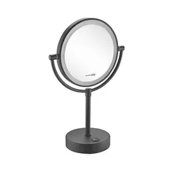 Зеркало с LED-подсветкой двухстороннее, стандартное и с 3-х кратным увеличением WasserKRAFT Elbe K-7200 K-1005BLACK