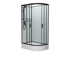 Душевая кабина Frank F412/1 Black L/R  средний поддон
