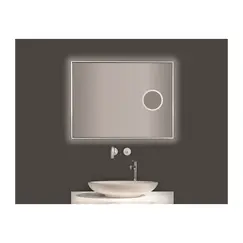 Зеркало с подсветкой + увел.линза  Esbano ES-3803KDF 100х80