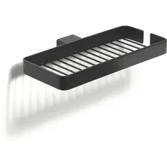 Gedy G-Lounge  настенная  двойная металлическая мыльница - решетка   черный матовый