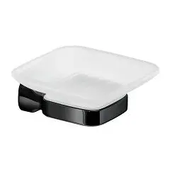 Gedy G-Stelvio  настенная стеклянная мыльница   черный матовый