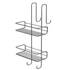 Gedy  решетка прямоугольная 2-х уровневая на душевое стекло с 2-я крючками   хром