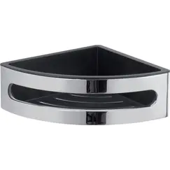 Gedy  решётка угловая 1-уров. c вынимающимся термопластиковым вкладышем   хром - черный пластик