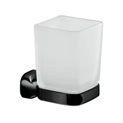 Gedy G-Stelvio  настенный стеклянный стакан   черный матовый