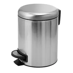 Gedy G-Potty  круглый контейнер для мусора с педалью  3 литра  крышка soft close   зачищ. хром
