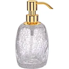 Surya Crystal  дозатор овальный с помпой V5   золото - эффект битого стекла
