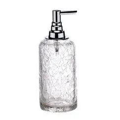 Surya Crystal  дозатор высокий с помпой V6   светлая бронза - эффект битого стекла