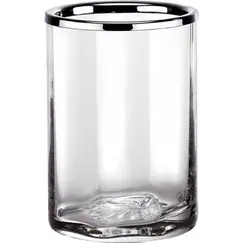 Surya Crystal  стакан   хром - стекло с эффектом волны