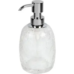 Surya Crystal  дозатор овальный с помпой V5   хром - стекло с эффектом волны